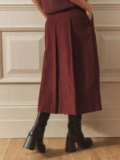 Laura Ashley Burgundy Red Maxi Cord Skirt Sale