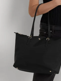 Lauren Ralph Lauren Keaton Nylon Medium Tote Bag Black