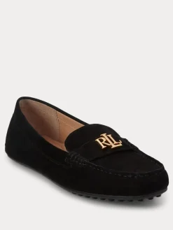 Lauren Ralph Lauren Barnsbury Suede Loafers Black Hot