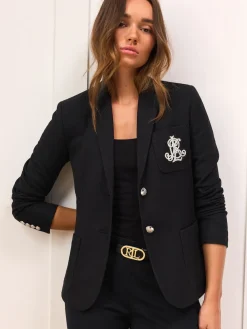 Lauren Ralph Lauren Polo Black Anfisa Bullion Jacquard Blazer Sale