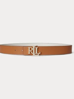 Lauren Ralph Lauren White Leather Medium Reversible Belt Outlet