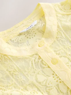 Next Lace Half Sleeve Blouse Lemon Yellow Outlet