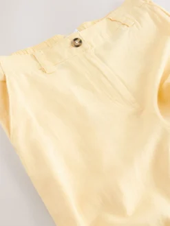 Next Smart Front Linen Blend Wide Leg Trousers Lemon Yellow New