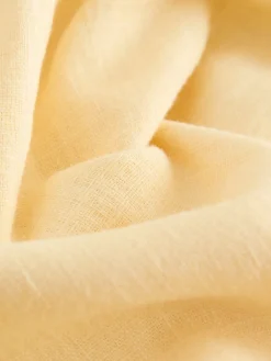 Next Smart Front Linen Blend Wide Leg Trousers Lemon Yellow New