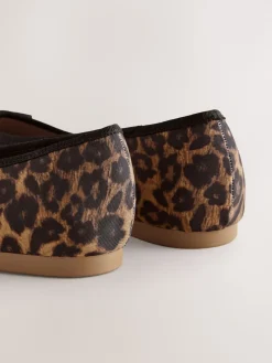 Next Leopard Animal Print Standard/Wide Fit Ballerinas Shoes New