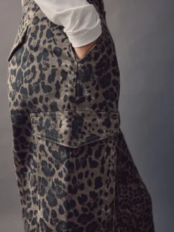 Next Ankle Straight Leg Carpenter Jeans Leopard Outlet