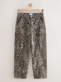 Next Ankle Straight Leg Carpenter Jeans Leopard Outlet