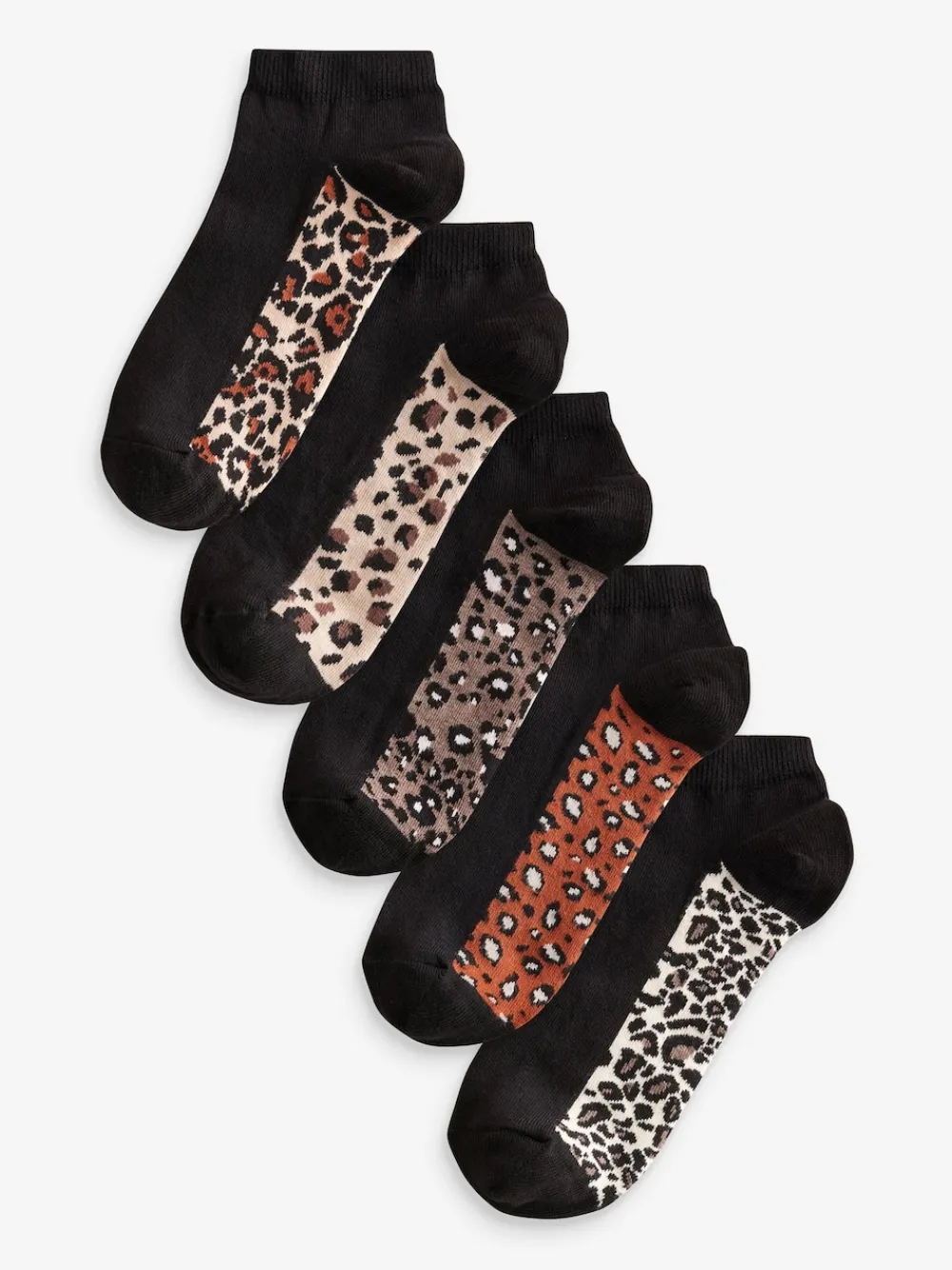 Next Leopard Footbed Trainers Socks 5 Pack Online