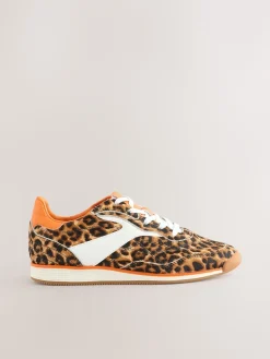 Next Leopard Forever Comfort Panel Detail Lace-Up Trainers Online