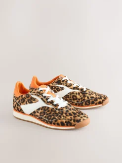Next Leopard Forever Comfort Panel Detail Lace-Up Trainers Online