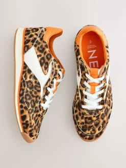 Next Leopard Forever Comfort Panel Detail Lace-Up Trainers Online