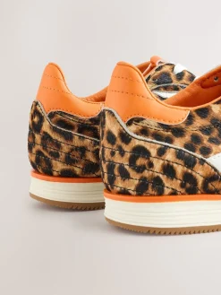 Next Leopard Forever Comfort Panel Detail Lace-Up Trainers Online