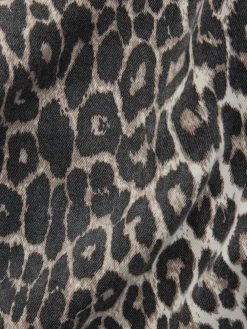 Next Print Cotton Wide Leg Jeans Leopard Sale