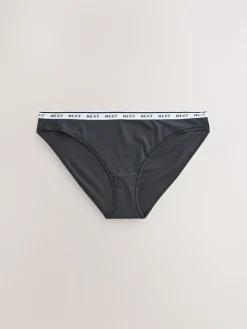 Next Leopard Print High Leg Cotton Logo Knickers 4 Pack Sale