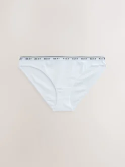 Next Leopard Print High Leg Cotton Logo Knickers 4 Pack Sale