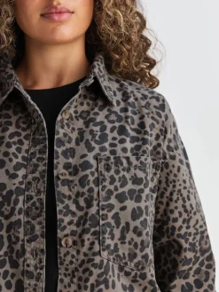 Next Leopard Print Oversize Denim Shirt Hot