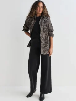 Next Leopard Print Oversize Denim Shirt Hot