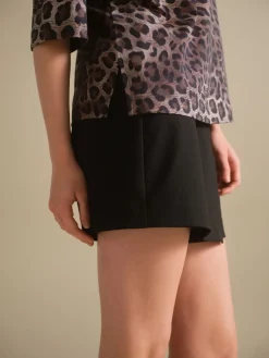Next Leopard Print Relaxed Boxy Elbow Length Crew Neck T-Shirt Outlet