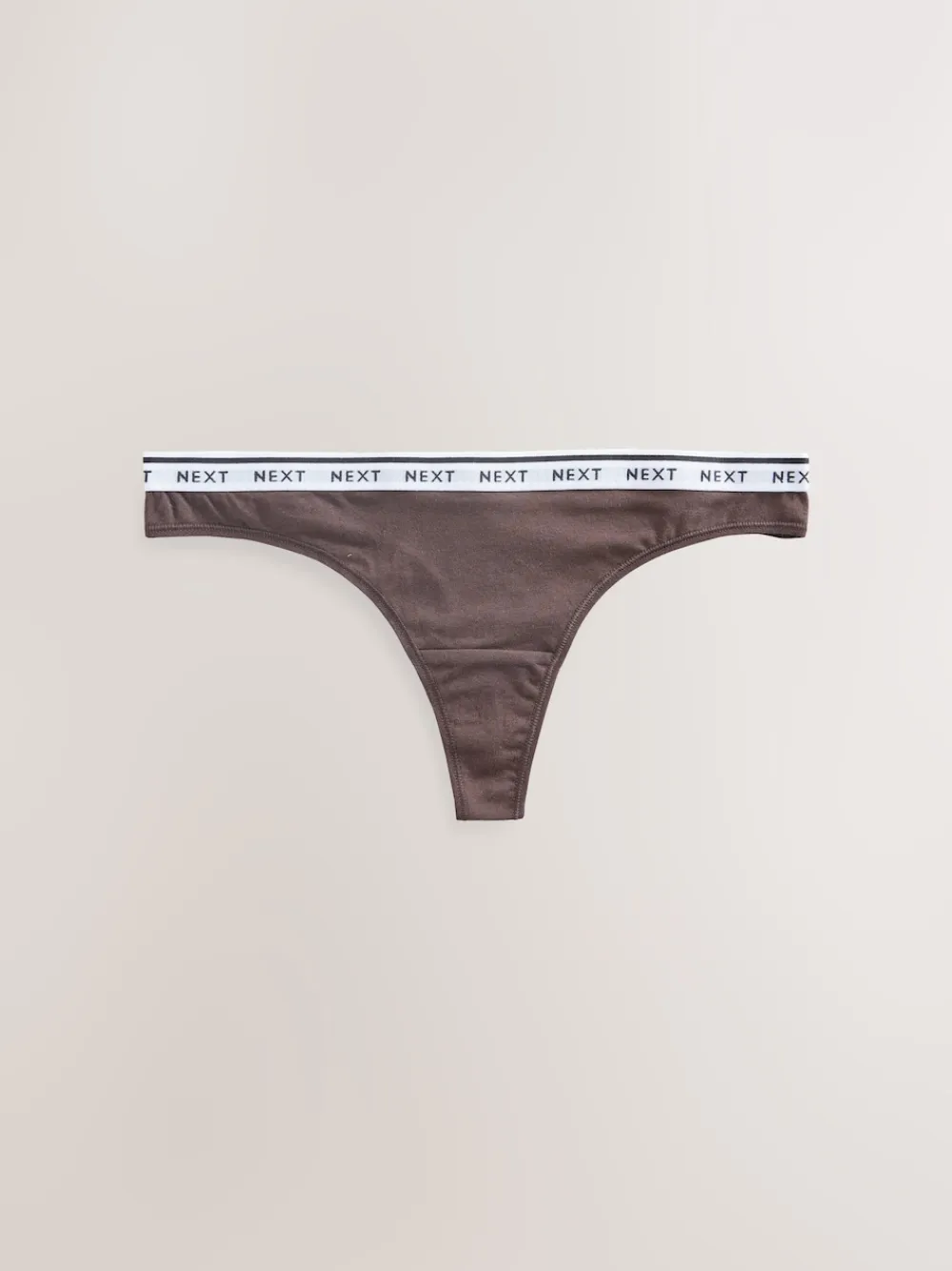 Next Thong Cotton Logo Knickers 4 Pack Leopard Print