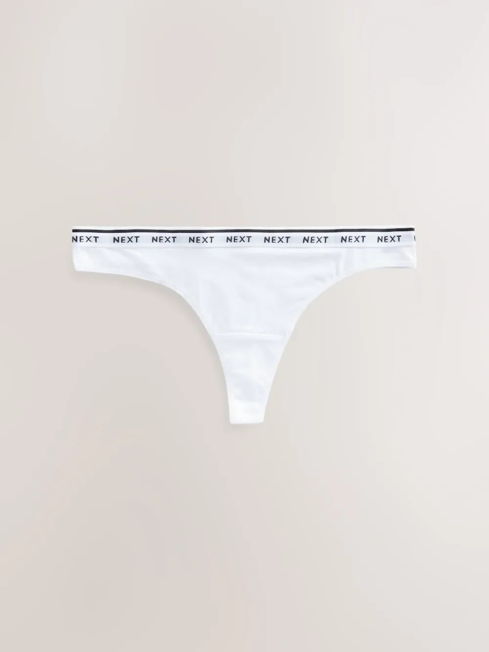 Next Thong Cotton Logo Knickers 4 Pack Leopard Print