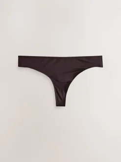 Next Thong Microfibre Knickers 5 Pack Leopard/Cherry Print New