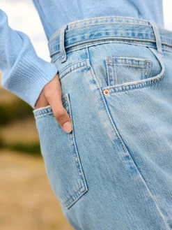 Next Light Blue Belted Wide Leg Jeans Best