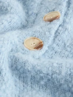 Next Boucle Long Sleeve Polo Jumper Light Blue Best