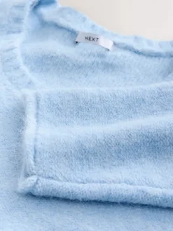 Next Scoop Neck Jumper With Wool Light Blue Hot