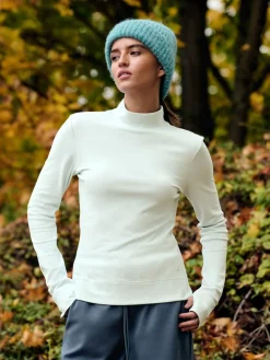 Next Thermal Soft Touch Long Sleeve High Neck Top Light Blue New