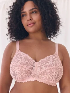 Next B-H Total Support Non Pad Non Wire Full Cup Lace Ultimate Comfort Bra Light Pink Discount