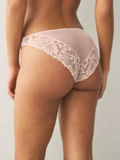 Next Light Pink High Leg Ultimate Comfort Lace Knickers 2 Pack Hot