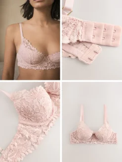 Next Light Pink Pad Balcony Lace Ultimate Comfort Bra Outlet
