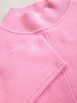 Next Supersoft High Neck Seam Detail Jumper Light Pink New