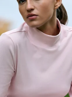 Next Thermal Soft Touch Long Sleeve High Neck Top Light Pink Outlet