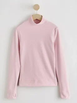 Next Thermal Soft Touch Long Sleeve High Neck Top Light Pink Outlet