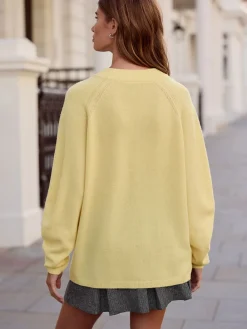 Next Light Yellow N.Premium 100% Merino Wool V-Neck Jumper