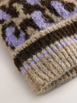 Next Knitted Pom Hat Lilac Animal Best