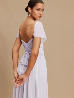 Next Lilac Purple Mesh Multiway Wedding Guest Bridesmaid Maxi Dress Outlet