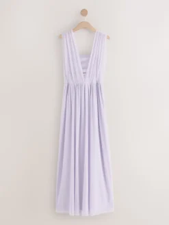 Next Lilac Purple Mesh Multiway Wedding Guest Bridesmaid Maxi Dress Outlet
