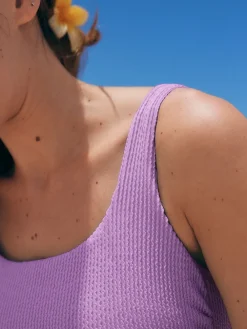 Next Lilac Purple Scoop Neck Tummy Control Swimsuit Discount