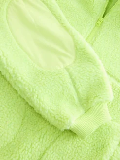 Next Active Borg Hooded Jacket Lime Green Outlet