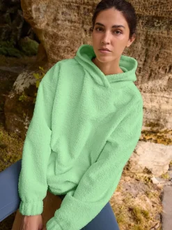 Next Soft Teddy Borg Longsleeve Hoodie Lime Green Discount
