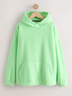 Next Soft Teddy Borg Longsleeve Hoodie Lime Green Discount