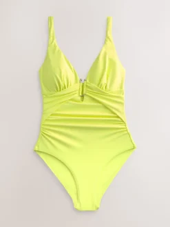 Next Utrim Tummy Control Plunge Swimsuit Lime Green Hot