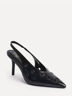 Linzi Black Abel Sligback Courts Heels with Eyelet Detail Hot