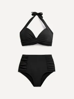 Linzi Black Amalfi Moulded Cup High Waist Bikini Set New