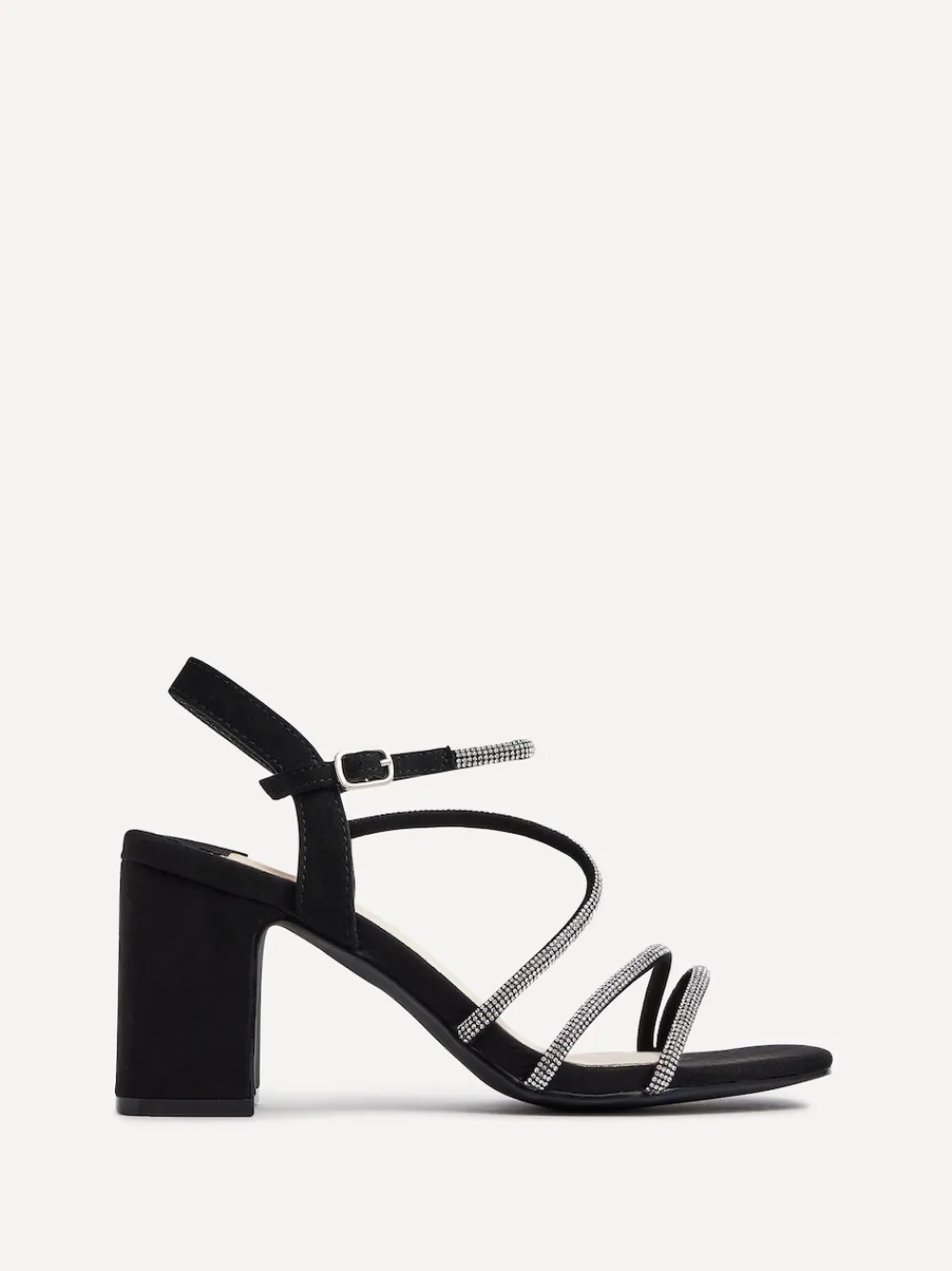 Linzi Kira Strappy Diamante Block Heeled Sandals Black Online