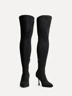 Linzi Black Laney High Leg Stiletto Stretch Boots Sale