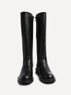 Linzi League High Leg Boots with Gusset Back Black