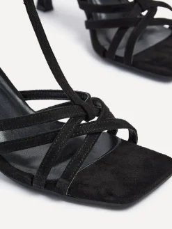 Linzi Lilah Closed Back Stiletto Heeled Sandals Black New